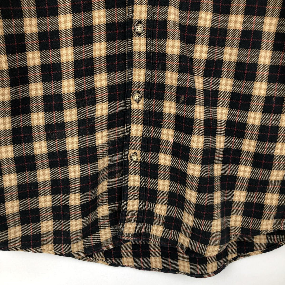 Carhartt long-sleeved button-down light flannel check shirt, men's size M cotton black type Vintage Second Hand