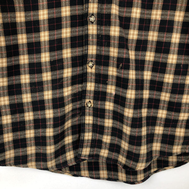 Carhartt long-sleeved button-down light flannel check shirt, men's size M cotton black type Vintage Second Hand
