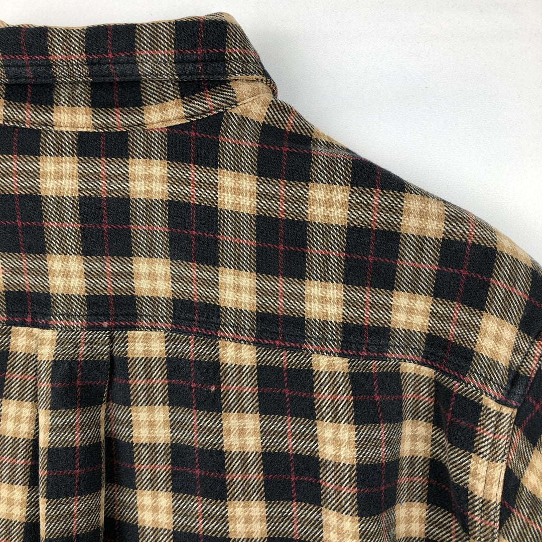 Carhartt long-sleeved button-down light flannel check shirt, men's size M cotton black type Vintage Second Hand
