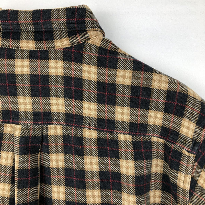 Carhartt long-sleeved button-down light flannel check shirt, men's size M cotton black type Vintage Second Hand