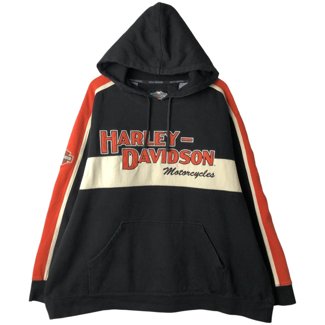 Harley-Davidson Advertising Pullover Hoodie, Men's XXL cotton black type Vintage Second Hand