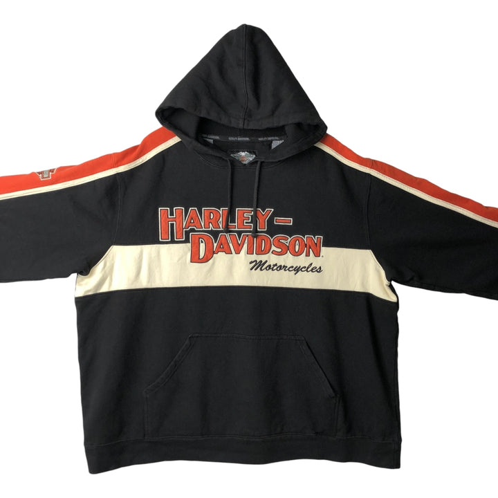 Harley-Davidson Advertising Pullover Hoodie, Men's XXL cotton black type Vintage Second Hand