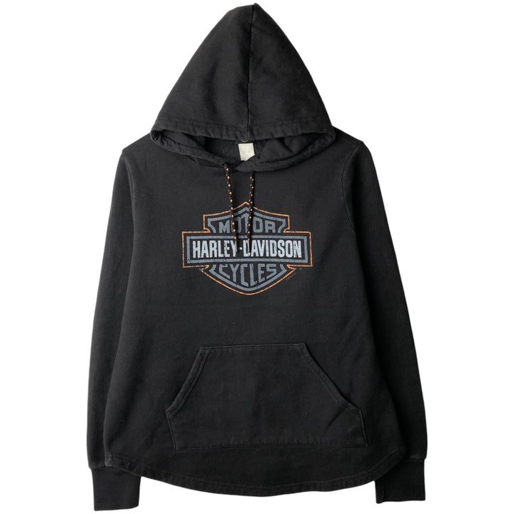 Harley-Davidson Advertising Pullover Hoodie, Men's Size Small cotton black type Vintage Second Hand