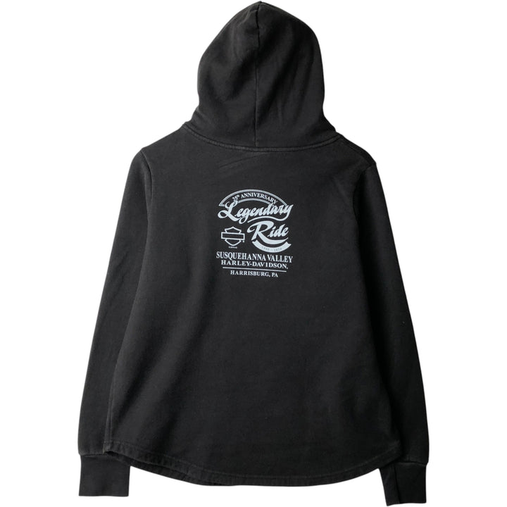 Harley-Davidson Advertising Pullover Hoodie, Men's Size Small cotton black type Vintage Second Hand