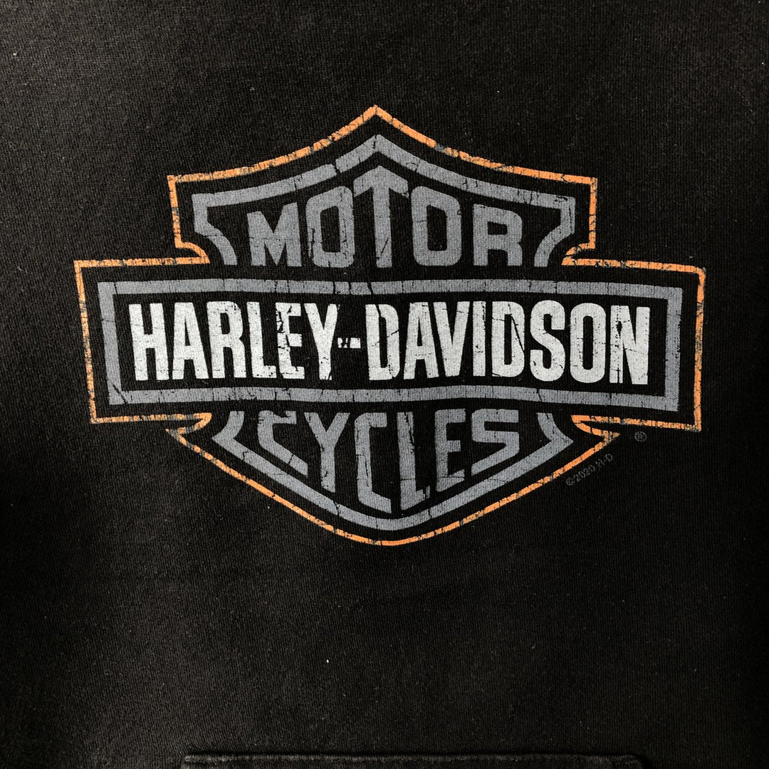 Harley-Davidson Advertising Pullover Hoodie, Men's Size Small cotton black type Vintage Second Hand