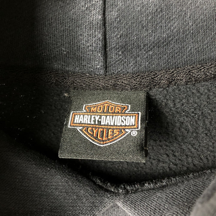 Harley-Davidson Skull Pattern Advertising Sweatshirt Pullover Hoodie, Men's Size XL (approx.) cotton Charcoal Vintage Second Hand