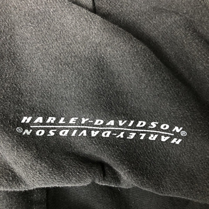 Harley-Davidson Skull Pattern Advertising Sweatshirt Pullover Hoodie, Men's Size XL (approx.) cotton Charcoal Vintage Second Hand