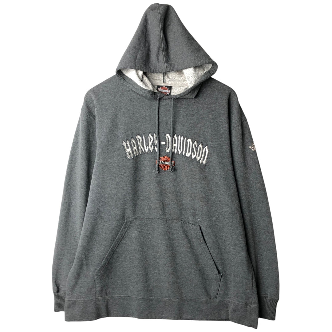Harley-Davidson Advertising Pullover Hoodie, Men's Size L cotton Charcoal Vintage Second Hand