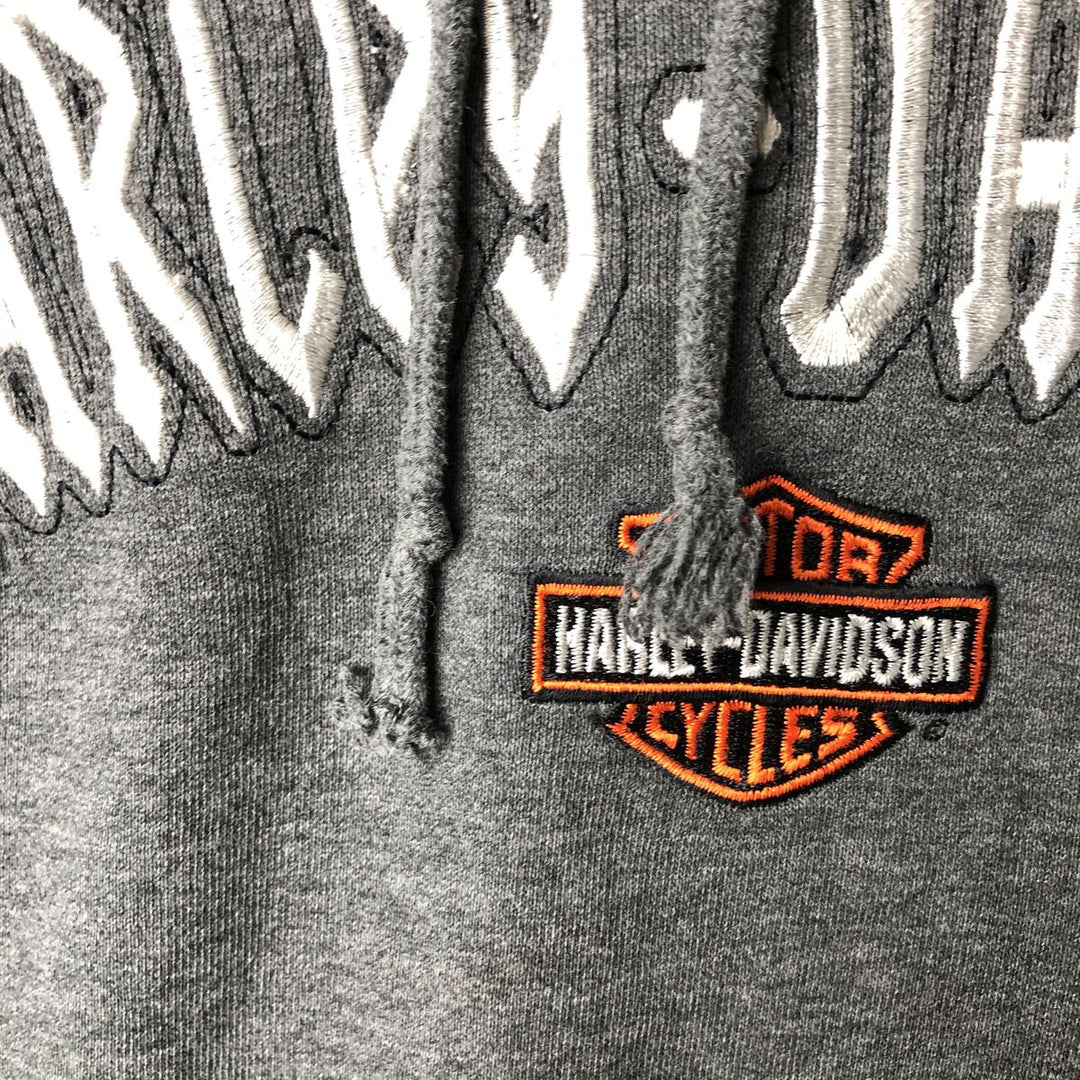 Harley-Davidson Advertising Pullover Hoodie, Men's Size L cotton Charcoal Vintage Second Hand