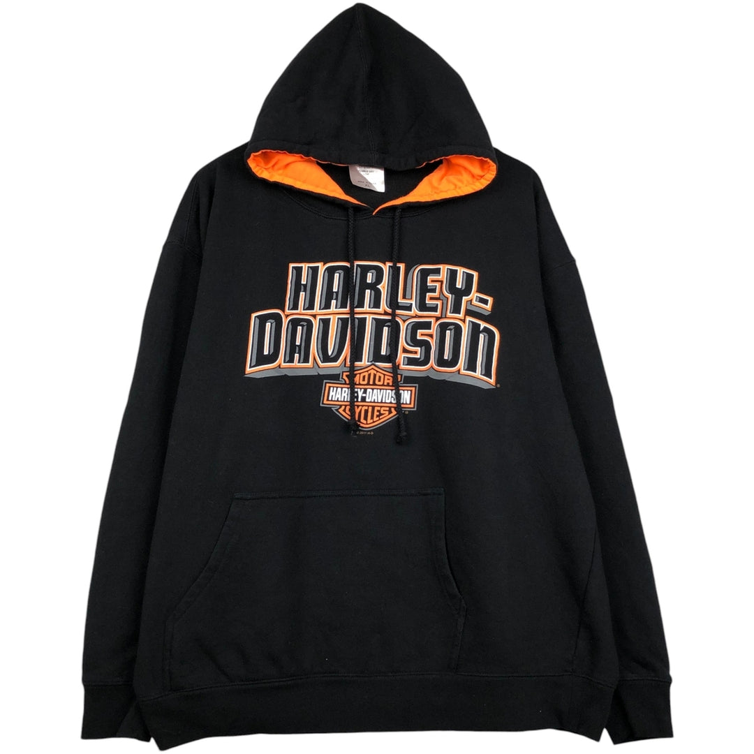 Harley-Davidson Advertising Pullover Hoodie, Men's XL cotton black type Vintage Second Hand