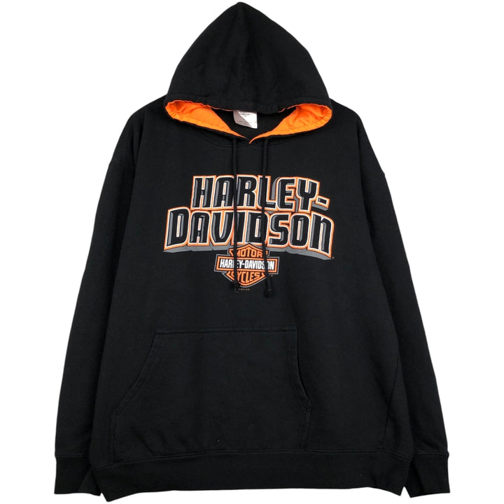 Harley-Davidson Advertising Pullover Hoodie, Men's XL cotton black type Vintage Second Hand