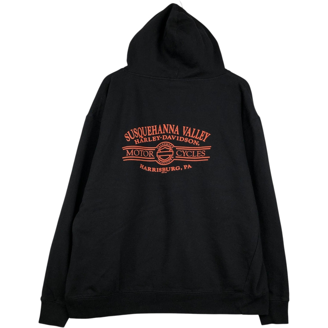 Harley-Davidson Advertising Pullover Hoodie, Men's XL cotton black type Vintage Second Hand
