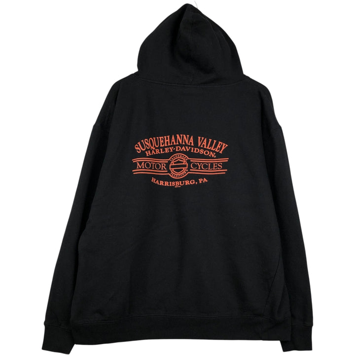 Harley-Davidson Advertising Pullover Hoodie, Men's XL cotton black type Vintage Second Hand