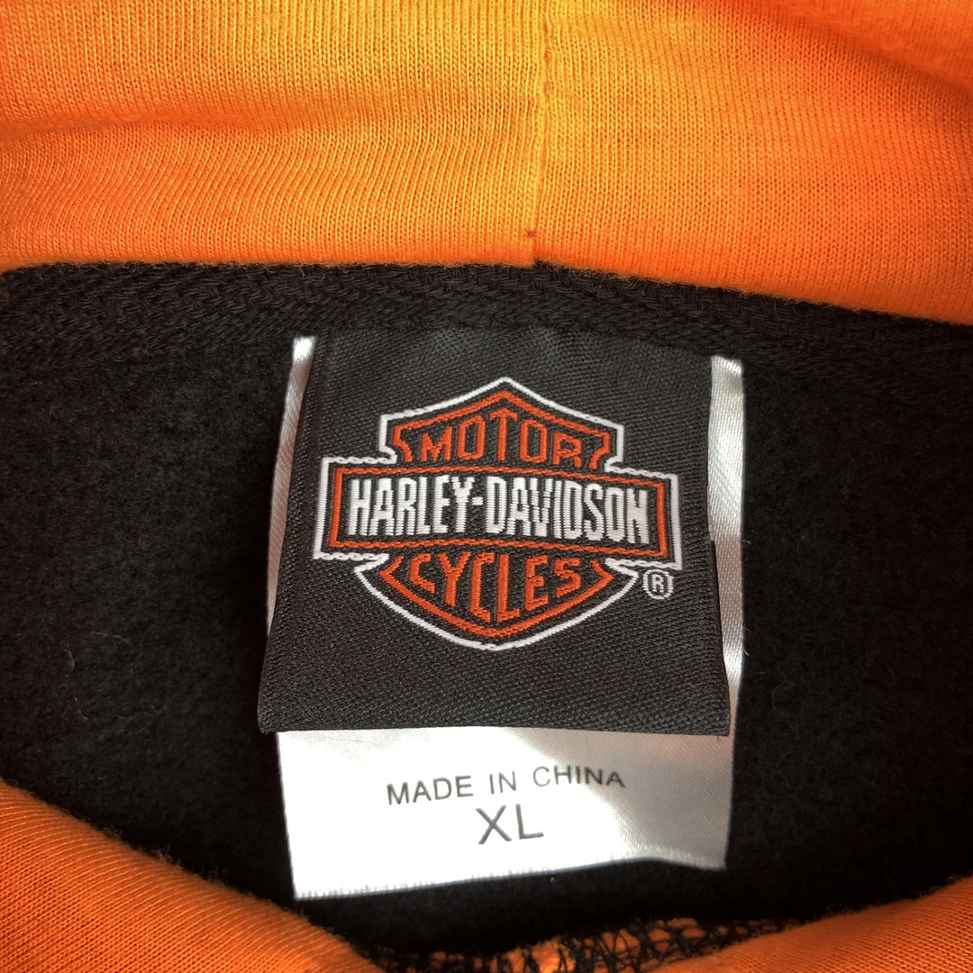 Harley-Davidson Advertising Pullover Hoodie, Men's XL cotton black type Vintage Second Hand