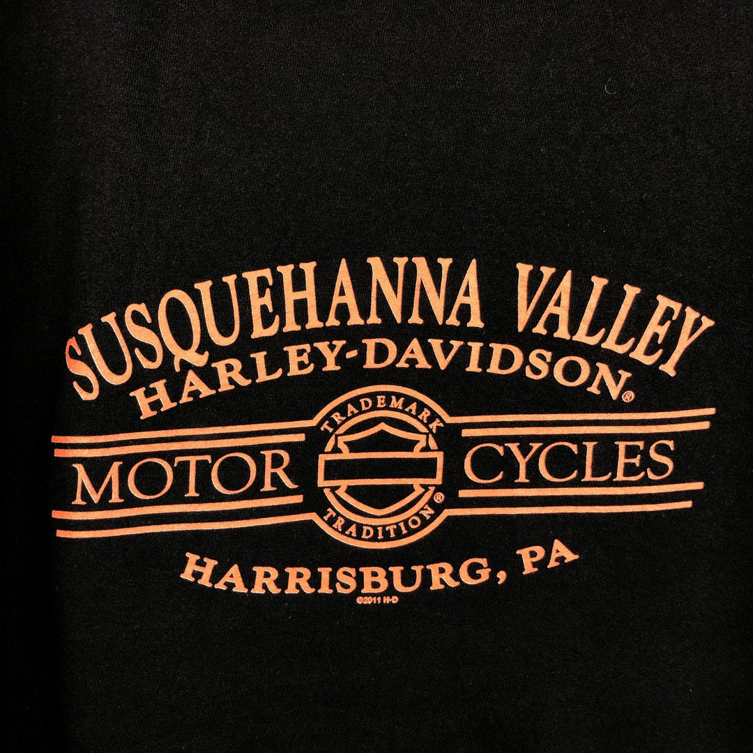 Harley-Davidson Advertising Pullover Hoodie, Men's XL cotton black type Vintage Second Hand