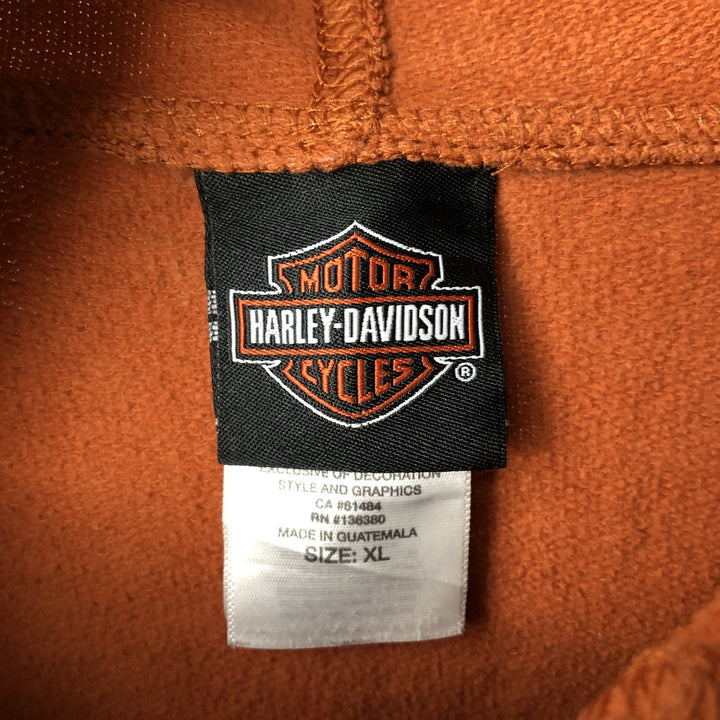 Harley-Davidson Advertising Pullover Hoodie, Men's XL cotton orange type Vintage Second Hand