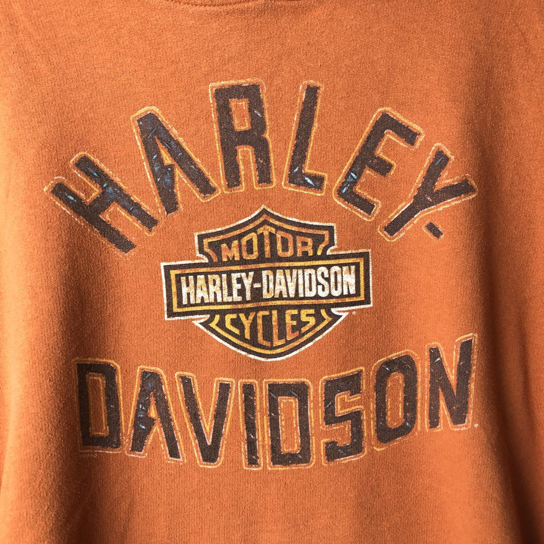 Harley-Davidson Advertising Pullover Hoodie, Men's XL cotton orange type Vintage Second Hand