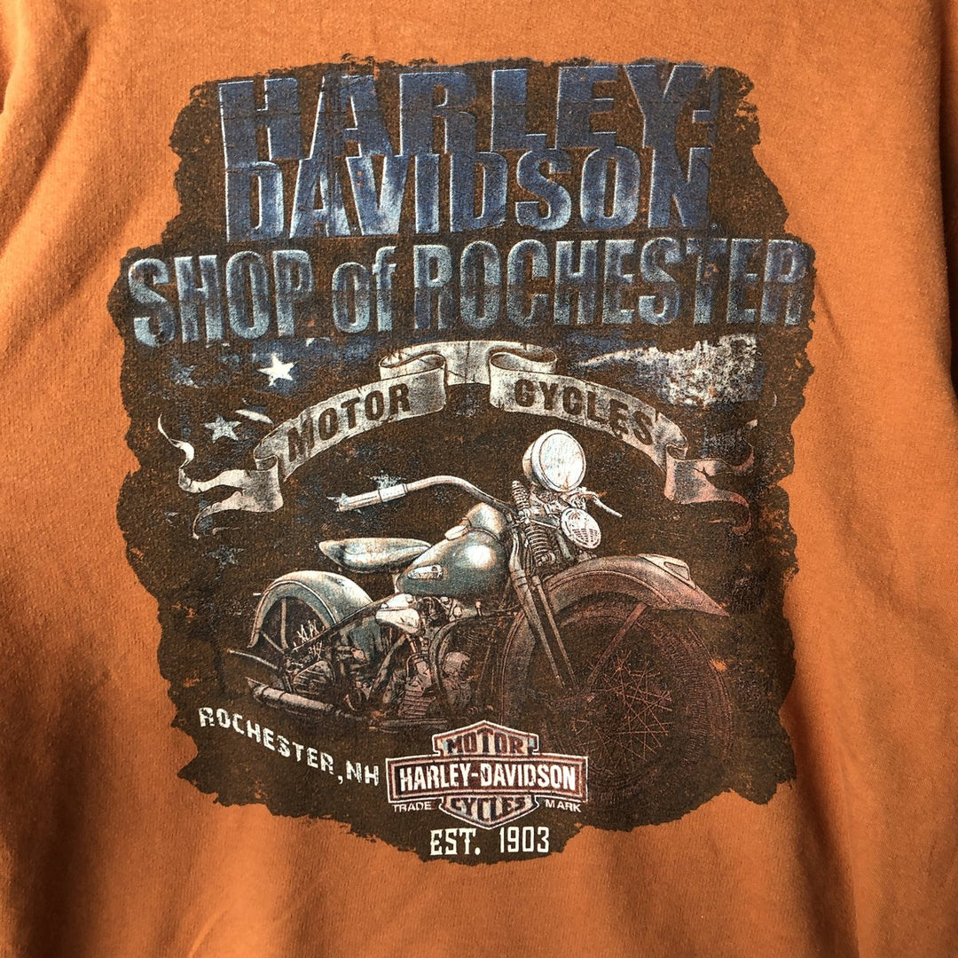 Harley-Davidson Advertising Pullover Hoodie, Men's XL cotton orange type Vintage Second Hand
