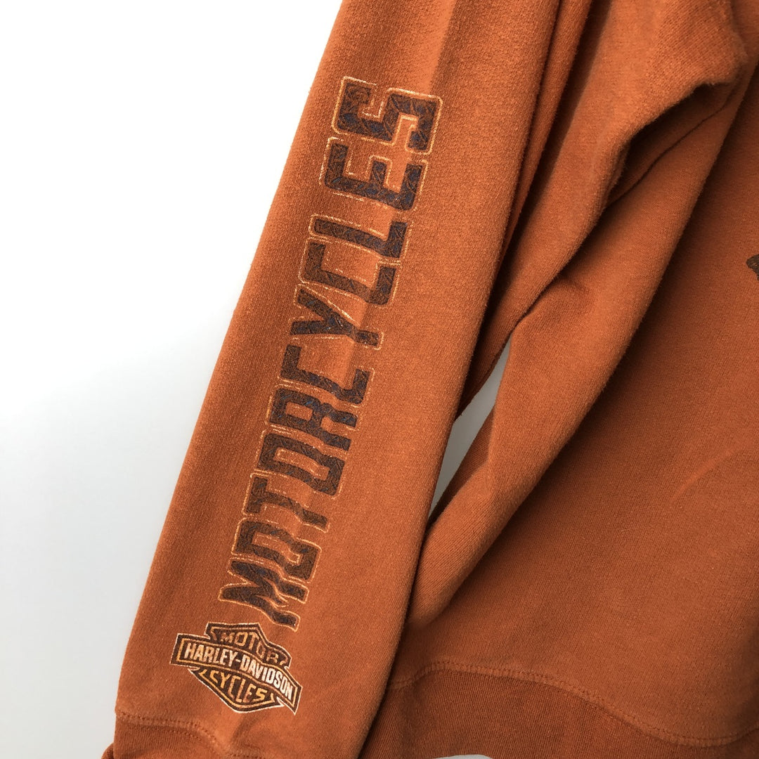 Harley-Davidson Advertising Pullover Hoodie, Men's XL cotton orange type Vintage Second Hand