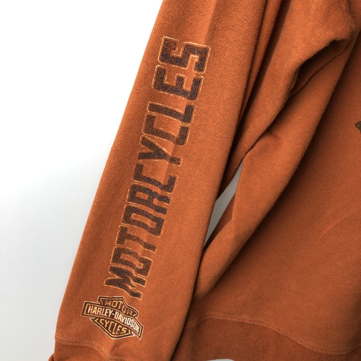 Harley-Davidson Advertising Pullover Hoodie, Men's XL cotton orange type Vintage Second Hand