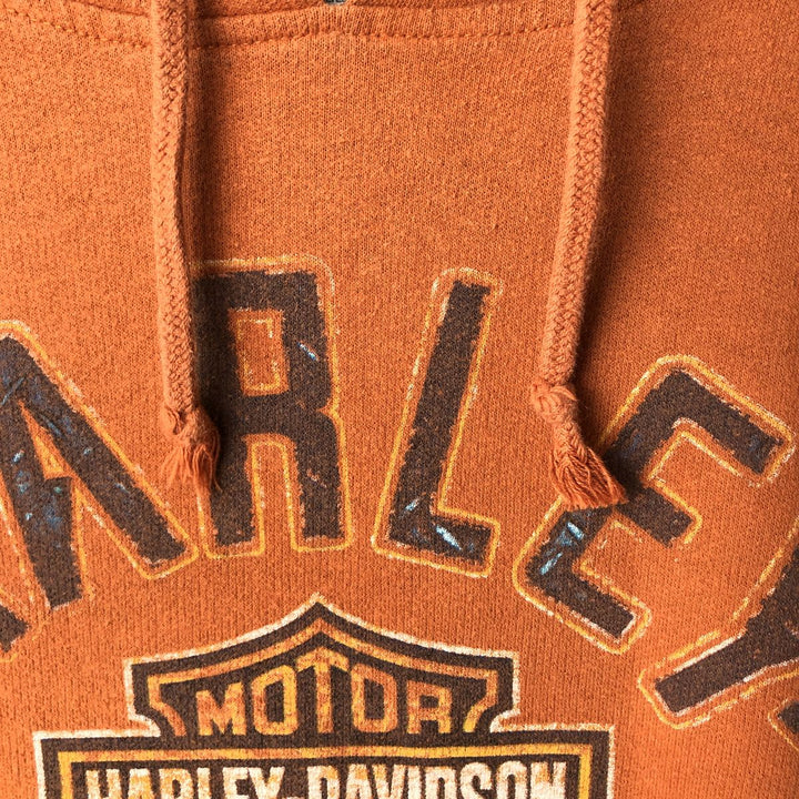 Harley-Davidson Advertising Pullover Hoodie, Men's XL cotton orange type Vintage Second Hand