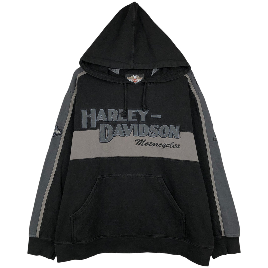 Harley-Davidson Stars and Stripes Advertising Sweatshirt Pullover Hoodie, Men's Size XL (approx.) cotton black type Vintage Second Hand