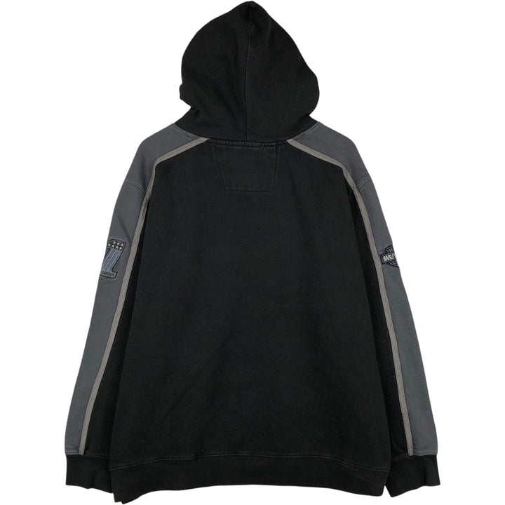 Harley-Davidson Stars and Stripes Advertising Sweatshirt Pullover Hoodie, Men's Size XL (approx.) cotton black type Vintage Second Hand