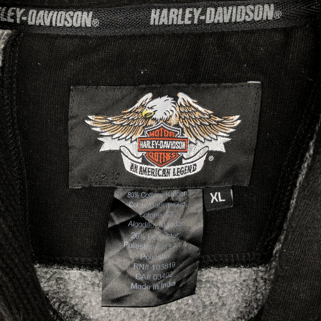 Harley-Davidson Stars and Stripes Advertising Sweatshirt Pullover Hoodie, Men's Size XL (approx.) cotton black type Vintage Second Hand