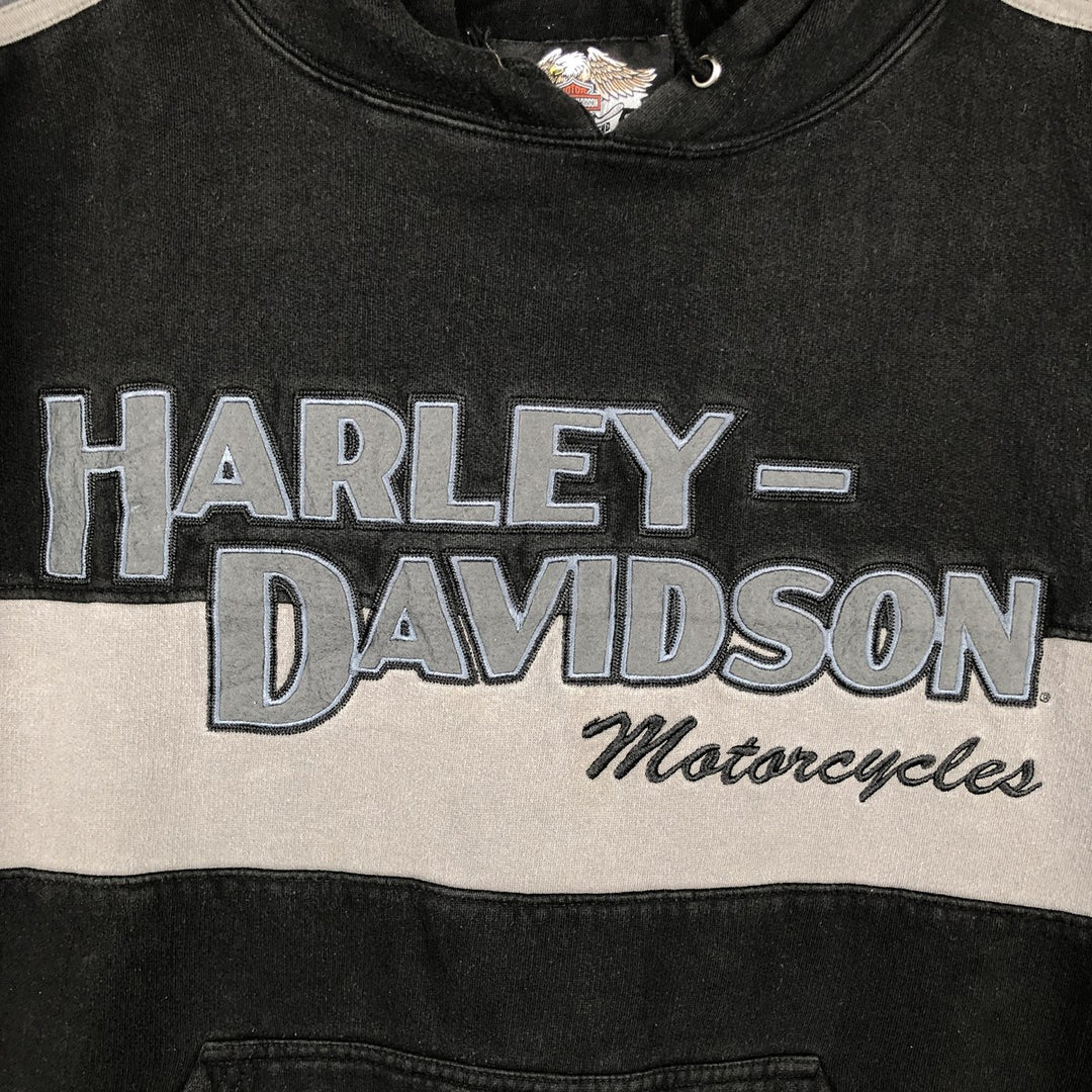 Harley-Davidson Stars and Stripes Advertising Sweatshirt Pullover Hoodie, Men's Size XL (approx.) cotton black type Vintage Second Hand
