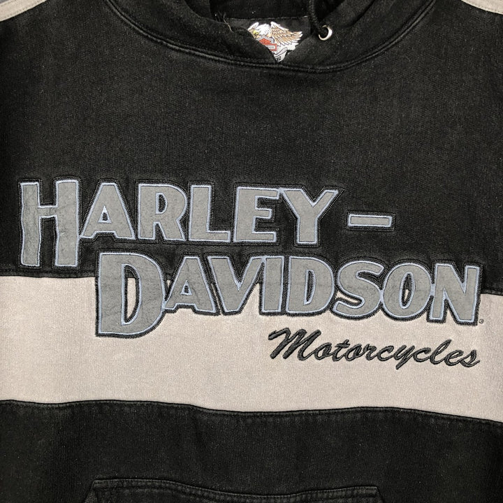 Harley-Davidson Stars and Stripes Advertising Sweatshirt Pullover Hoodie, Men's Size XL (approx.) cotton black type Vintage Second Hand