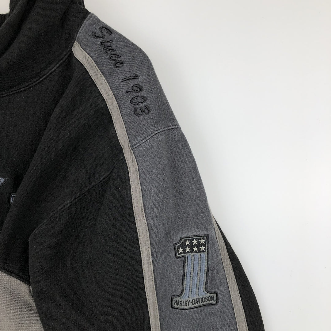 Harley-Davidson Stars and Stripes Advertising Sweatshirt Pullover Hoodie, Men's Size XL (approx.) cotton black type Vintage Second Hand