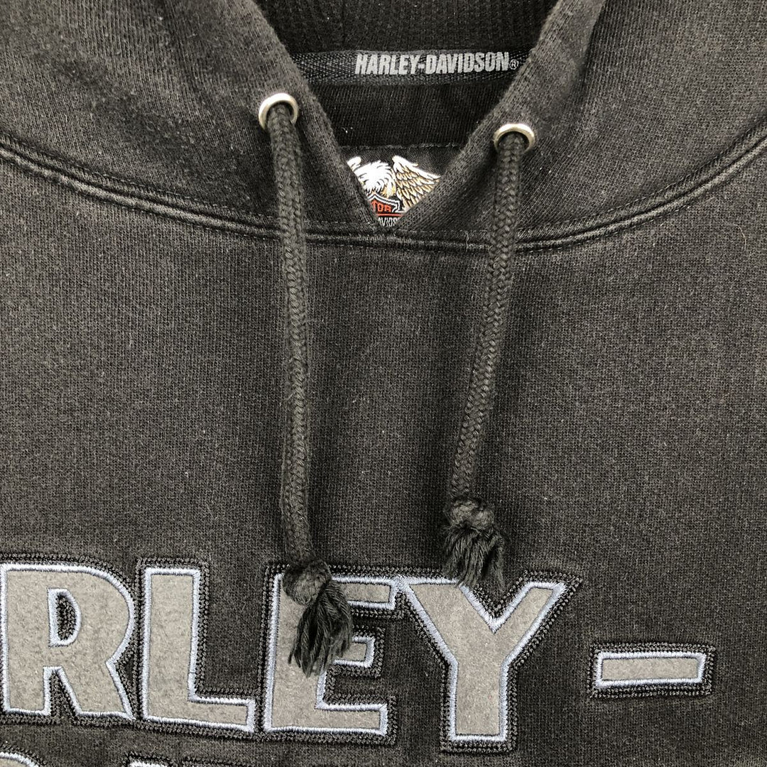 Harley-Davidson Stars and Stripes Advertising Sweatshirt Pullover Hoodie, Men's Size XL (approx.) cotton black type Vintage Second Hand