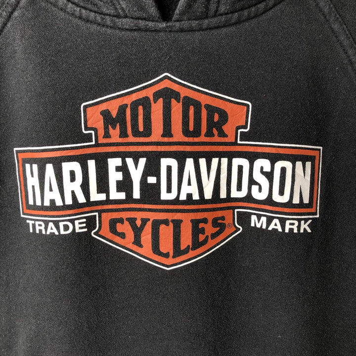 Harley-Davidson Advertising Pullover Hoodie, Men's Size L cotton black type Vintage Second Hand
