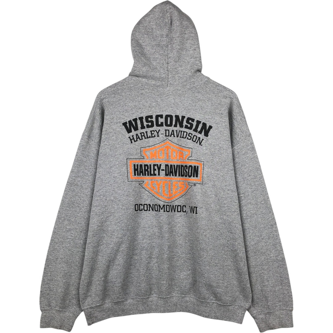 Harley-Davidson Advertising Pullover Hoodie, Men's XL cotton gray type Vintage Second Hand