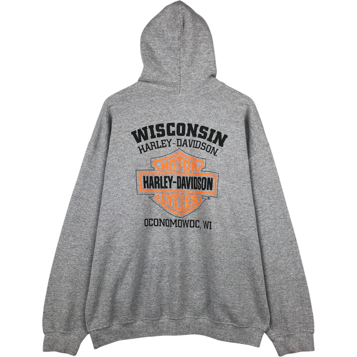 Harley-Davidson Advertising Pullover Hoodie, Men's XL cotton gray type Vintage Second Hand