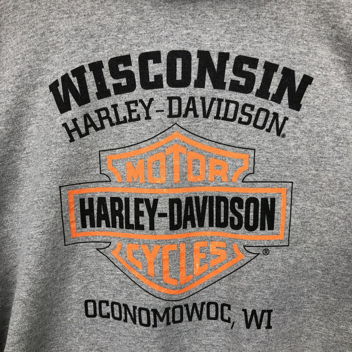 Harley-Davidson Advertising Pullover Hoodie, Men's XL cotton gray type Vintage Second Hand