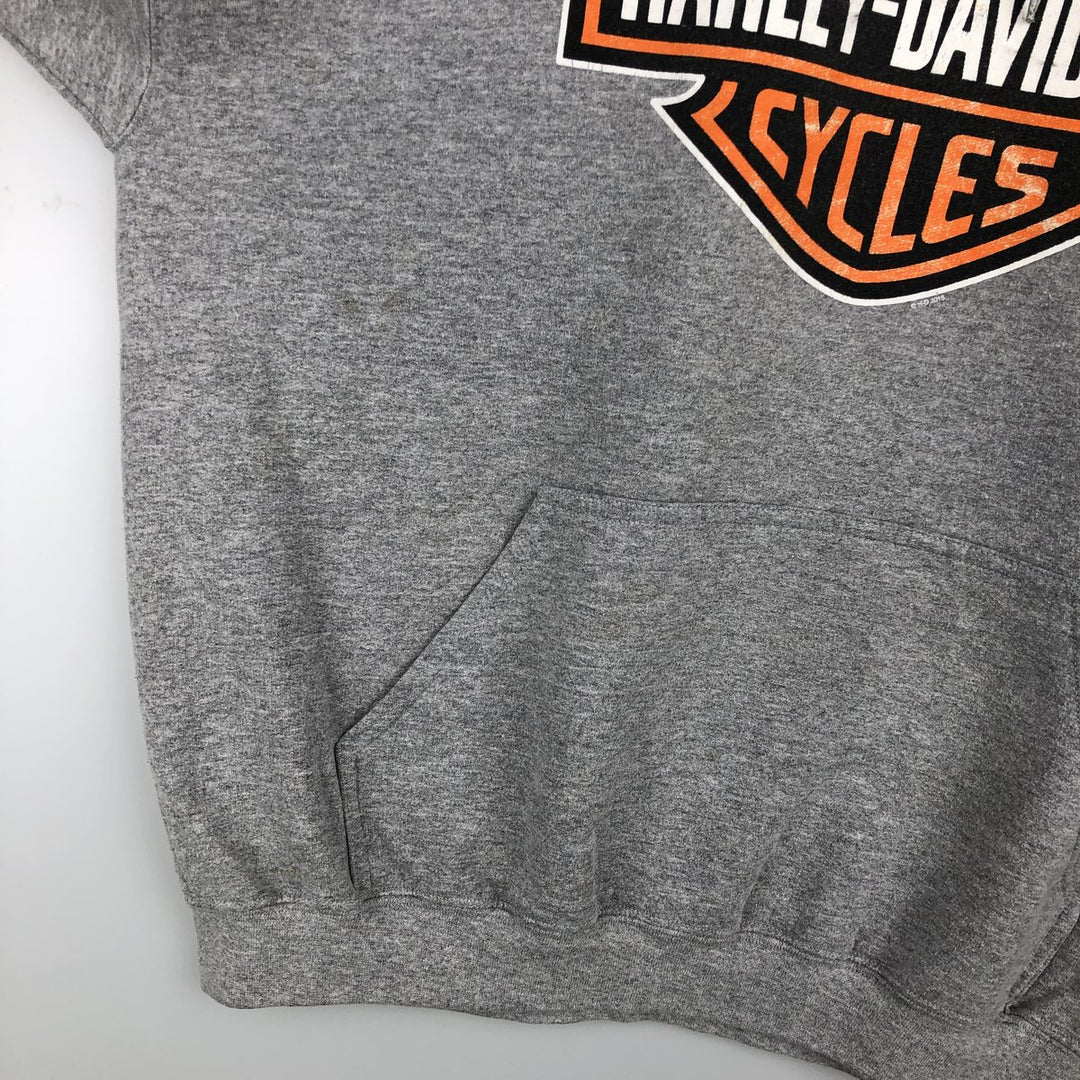 Harley-Davidson Advertising Pullover Hoodie, Men's XL cotton gray type Vintage Second Hand