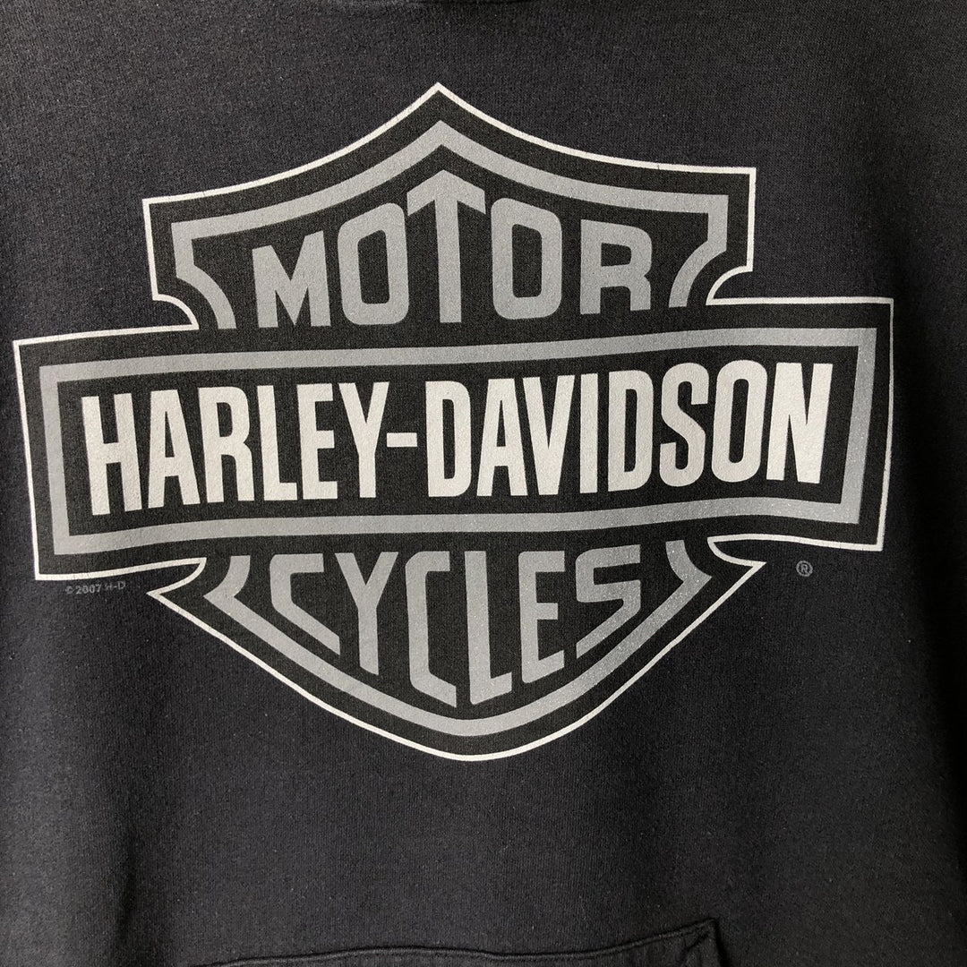 2000'S Harley-Davidson Tribal Advertising Sweatshirt Pullover Hoodie (Men's Size M) cotton black type Vintage Second Hand
