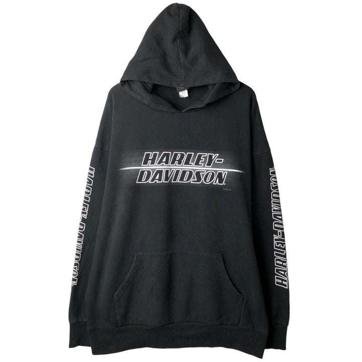 Harley-Davidson Advertising Pullover Hoodie, Men's XXL cotton black type Vintage Second Hand