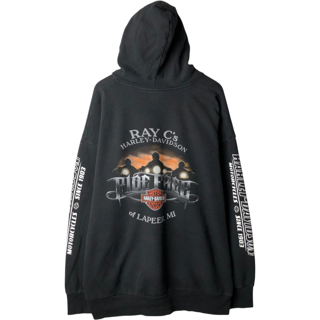 Harley-Davidson Advertising Pullover Hoodie, Men's XXL cotton black type Vintage Second Hand