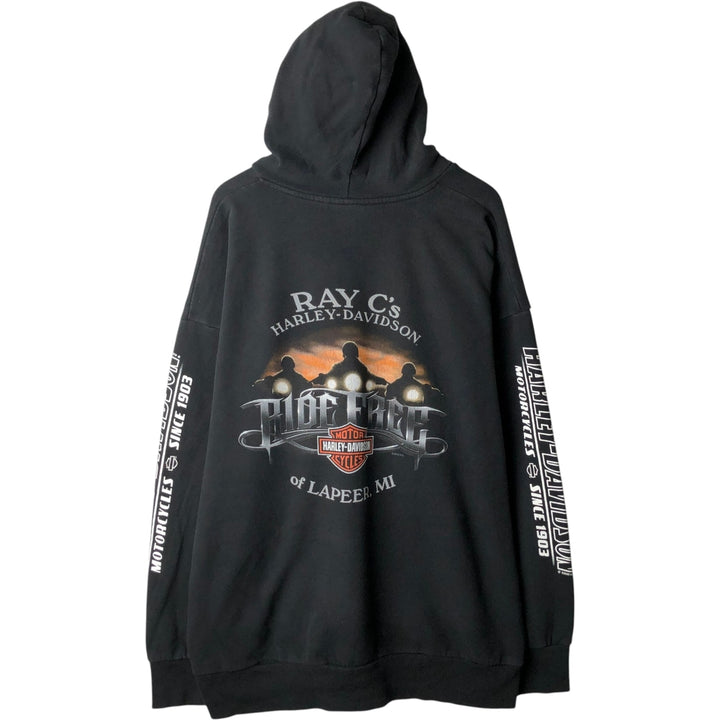 Harley-Davidson Advertising Pullover Hoodie, Men's XXL cotton black type Vintage Second Hand