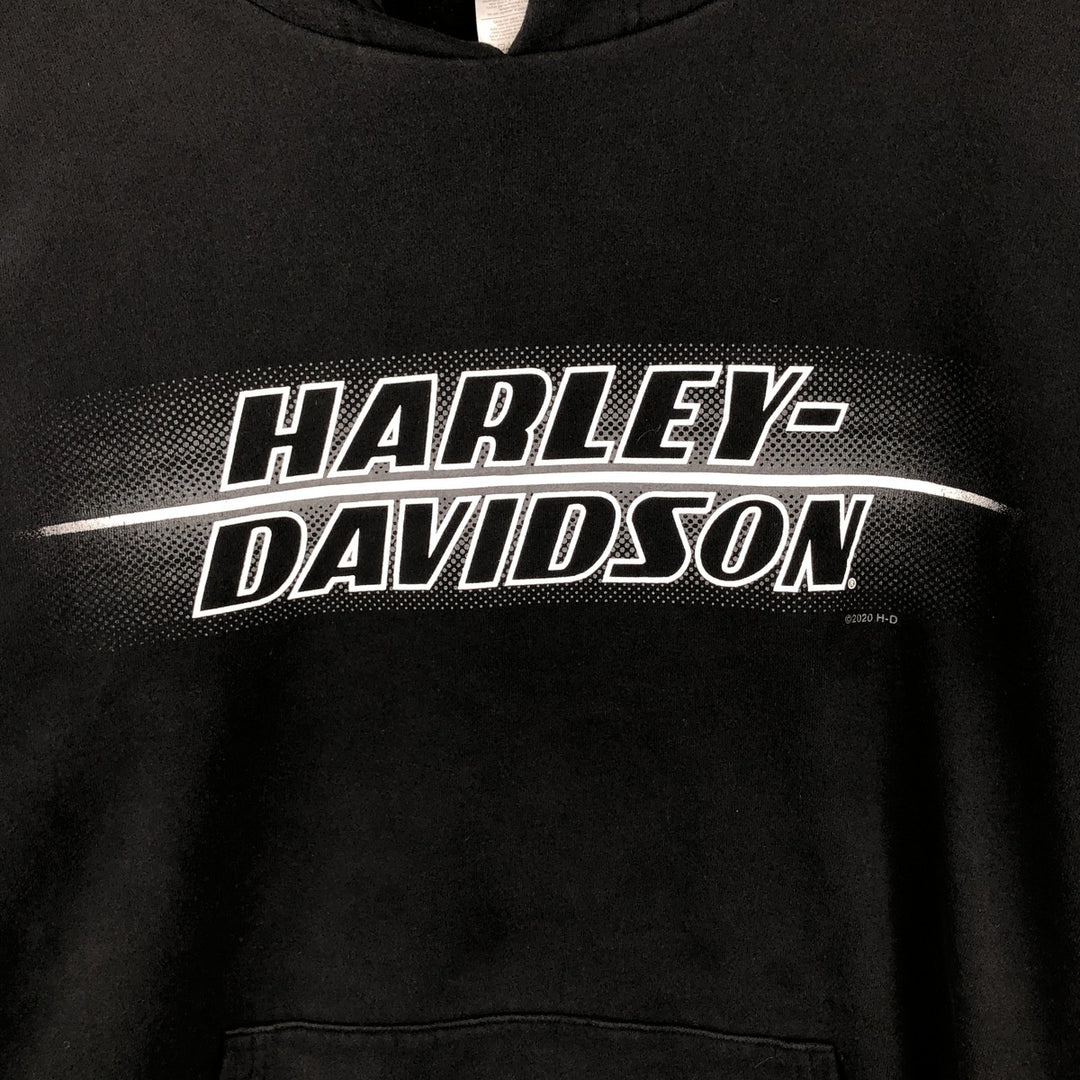 Harley-Davidson Advertising Pullover Hoodie, Men's XXL cotton black type Vintage Second Hand