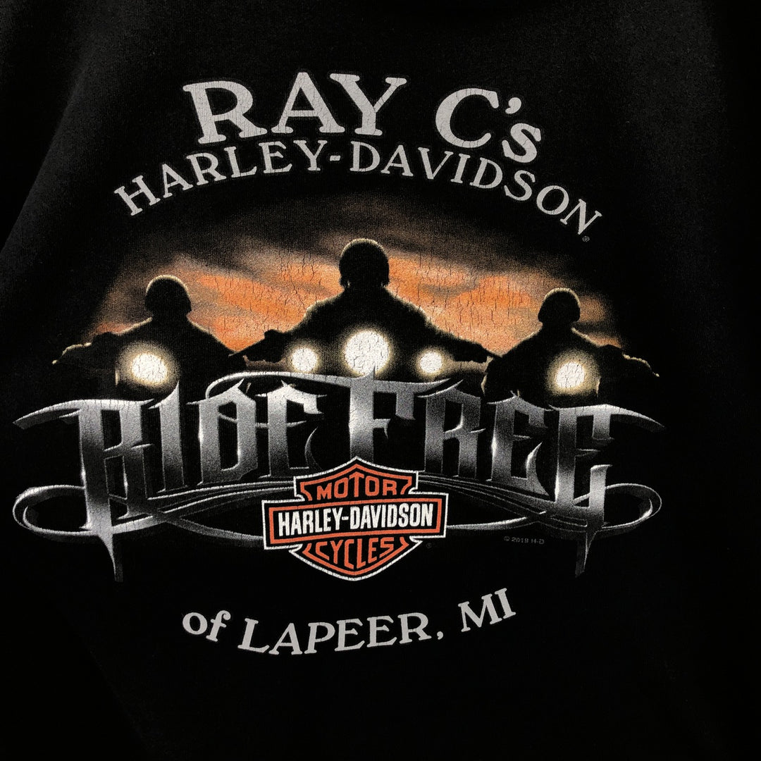 Harley-Davidson Advertising Pullover Hoodie, Men's XXL cotton black type Vintage Second Hand