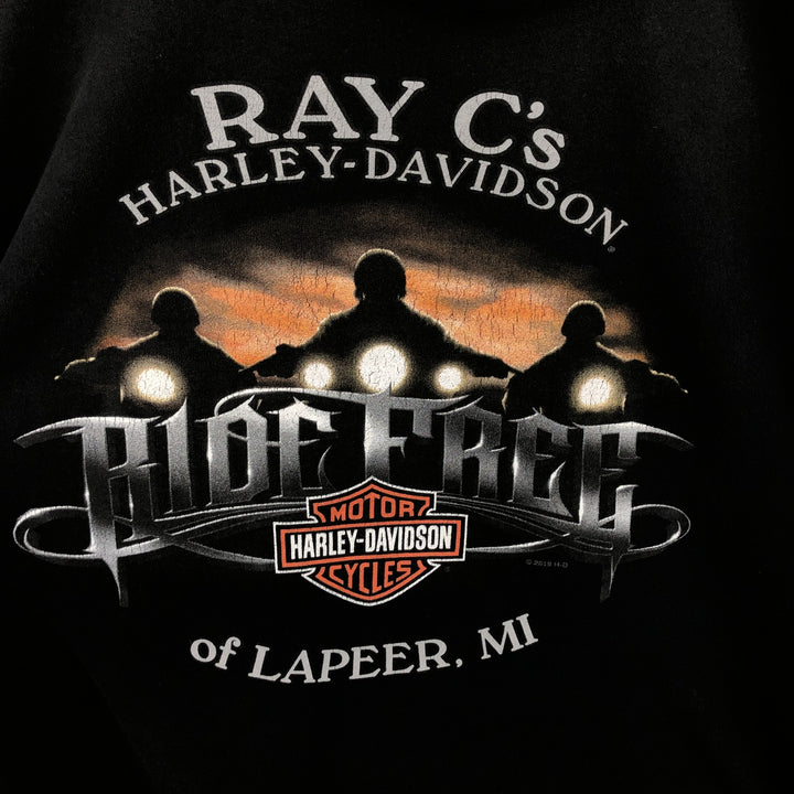 Harley-Davidson Advertising Pullover Hoodie, Men's XXL cotton black type Vintage Second Hand