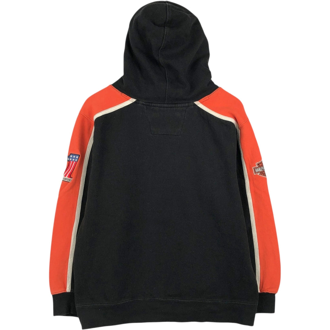 Harley-Davidson Stars and Stripes Advertising Sweatshirt Pullover Hoodie, Men's Size S (approx.) cotton black type Vintage Second Hand