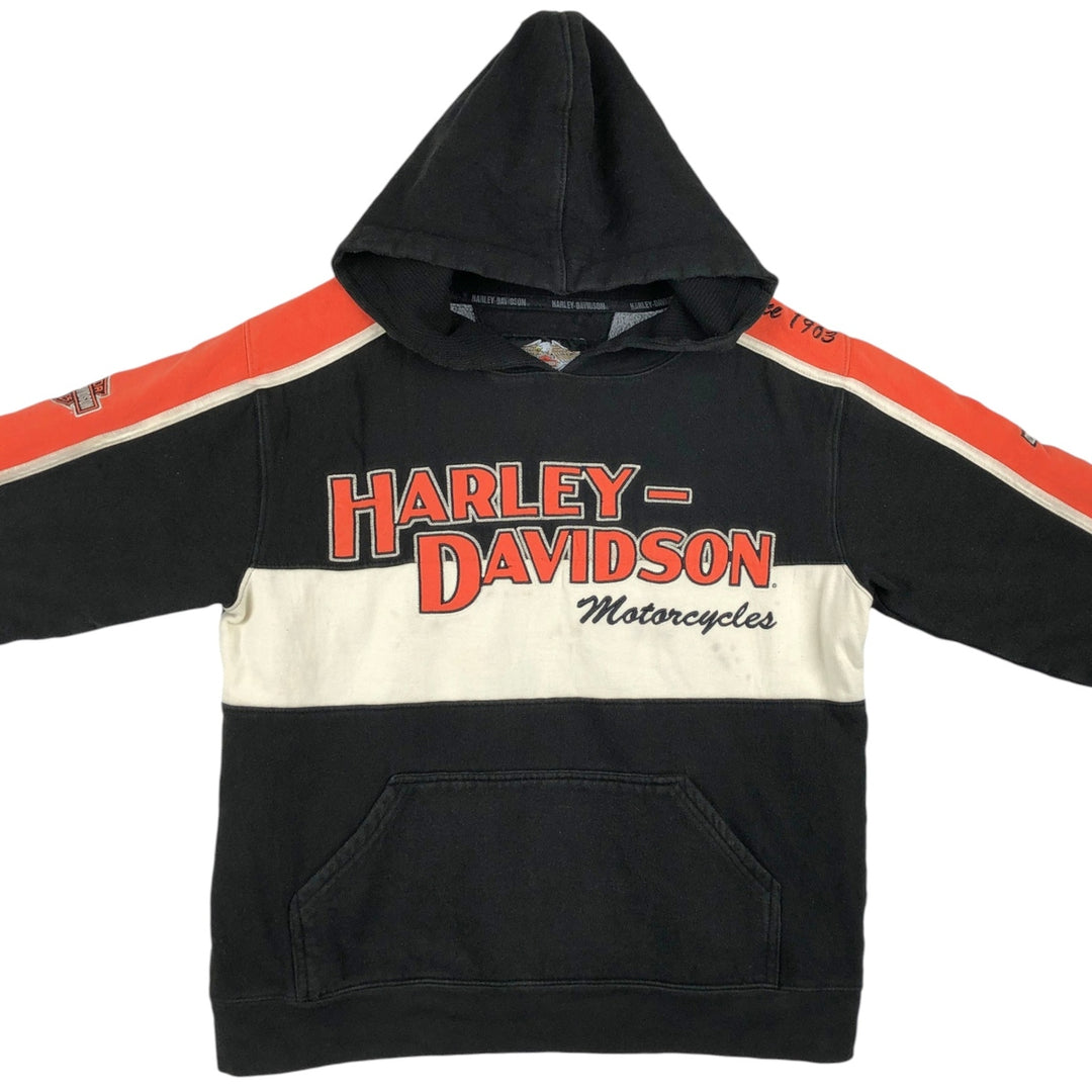 Harley-Davidson Stars and Stripes Advertising Sweatshirt Pullover Hoodie, Men's Size S (approx.) cotton black type Vintage Second Hand