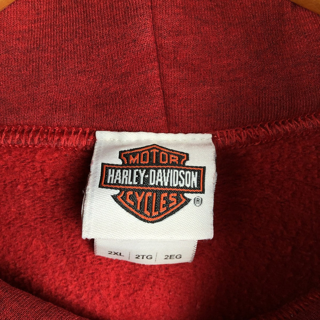 Harley-Davidson Advertising Pullover Hoodie, Men's XXL cotton red type Vintage Second Hand