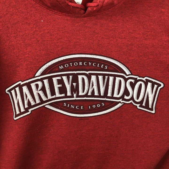 Harley-Davidson Advertising Pullover Hoodie, Men's XXL cotton red type Vintage Second Hand