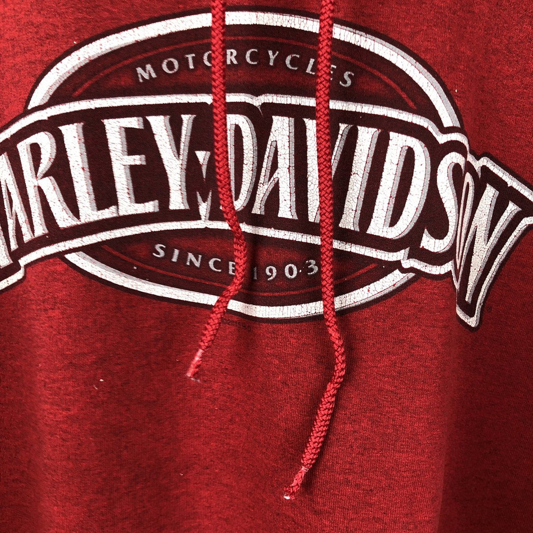 Harley-Davidson Advertising Pullover Hoodie, Men's XXL cotton red type Vintage Second Hand