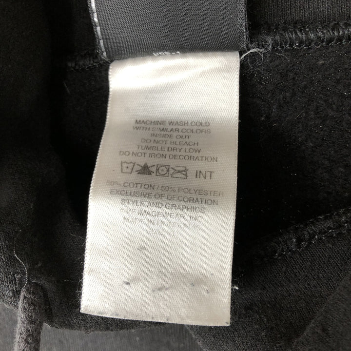 Harley-Davidson Eagle Pattern Fire Pattern Advertising Sweatshirt Pullover Hoodie, Men's Size XL (approx.) cotton black type Vintage Second Hand